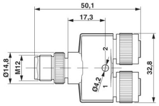 SAC-4P-M12Y/2XM12FS THFT