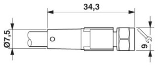 SAC-4P-10,0-PVC/M 8FS BK VA
