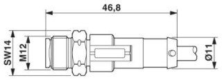 SAC-5P-M12MS/0,3-PVC/FS VA 3/4