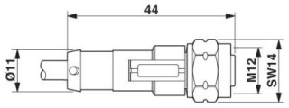 SAC-5P-M12MS/0,3-PVC/FS VA 3/4