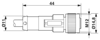 SAC-4P-M12MS/ 1,0-PVC/M12FS