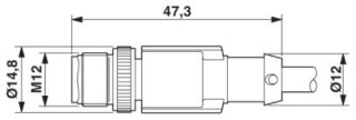 SAC-5P-M12MS/ 3-PUR/M12FS SHBK
