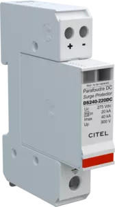 УЗИП для сети постоянного тока компактный подключение + и - , ТИП 2 Un  220 VDC, UC 275 VDC / In 20 kA Imax 40 kA    (сигнализация визуальная)