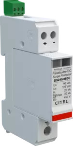 УЗИП для сети постоянного тока компактный подключение + и - , ТИП 2 Un  95 VDC, UC 125 VDC / In 20 kA Imax 40 kA    (сигнализация визуальная + дистанционная) 