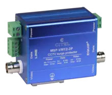 УЗИП для камер видеонаблюдения. Защита по Питанию(UN 12 В АС / В DC) передачи данных (2 пары сигнал 0-5 В) и видео сигнала (BNC разъем 100 Mhz)