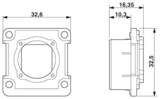 Чертеж, Монтажная рама RJ45, IP67