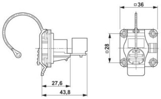 Чертеж, Монтажная рама RJ45, IP67