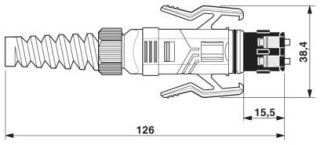 Чертеж, Соединитель SC-RJ, IP67