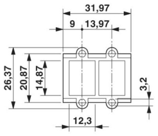 Чертеж, Монтажная рама RJ45, IP20