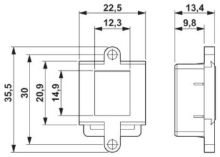 Чертеж, Монтажная рама RJ45, IP20