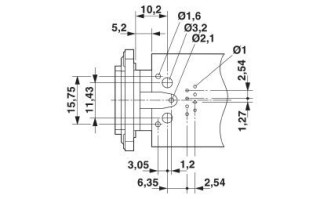 Схема расположения отверстий, Схема расположения отверстий для VS-08-BU-RJ45-6/LH-1