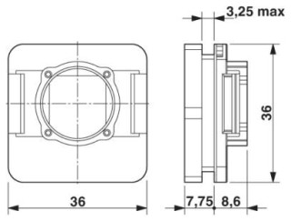 Чертеж, Монтажная рама RJ45, IP67