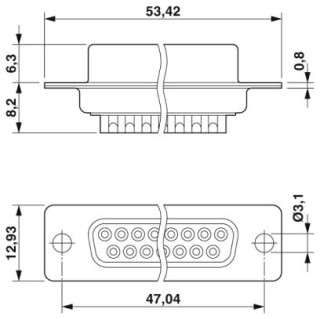 Чертеж, Контактная вставка D-SUB