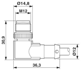 SAC-4P-M12MR/0,3-PUR/M12FR D