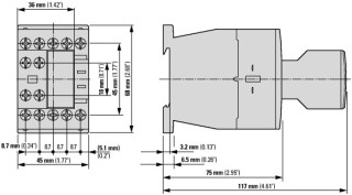 контактор 9А, управляющее напряжение 230В (АC), 2НО+2НЗ доп. контакты, категория применения AC-3, АС4