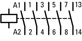 Контактор 32 А,  управляющее напряжение 24В (DС), 4 полюса, категория применения AC-3, AC-4