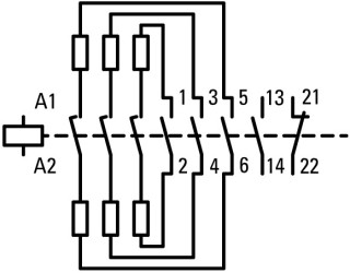 Контактор для коммутации конденсаторов12А, управляющее напряжение 230В (AC)