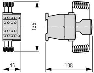 Контактор для коммутации конденсаторов12А, управляющее напряжение 230В (AC)