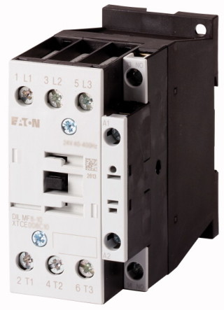 Контактор с электронной катушкой 17А,  управляющее напряжение 24В, 1НО доп. контакт,  категория применения AC-3, AC-4
