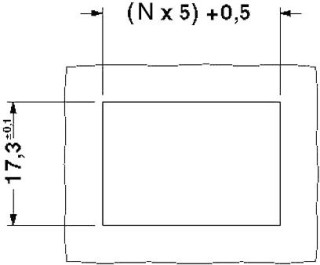 Схема расположения отверстий, Размеры отверстия в перегородке, N = количество полюсов