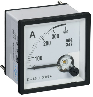 Амперметр аналоговый Э47 300/5А класс точности 1,5 96х96мм IEK