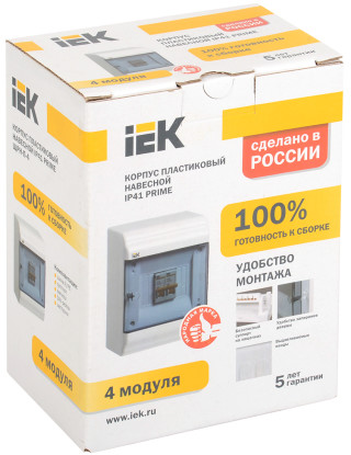 Бокс ЩРН-П-4 модуля навесной пластик IP41 PRIME IEK