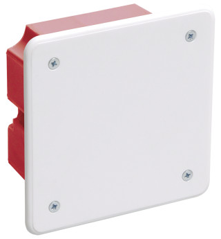 Коробка распаячная КМ41001 92x92x45мм для твердых стен (с саморезами, с крышкой) IEK