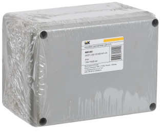 Коробка распаячная КМ41261 для открытой проводки 150х110х85мм IP44 (RAL 7035, гладкие стенки) IEK