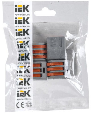Строительно-монтажная клемма СМК 222-413 многоразовая (4шт/упак) IEK