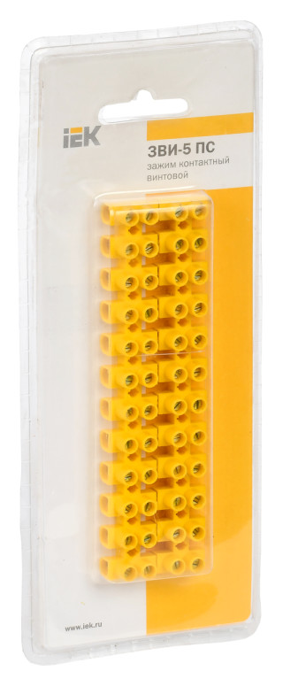 Зажим контактный винтовой ЗВИ-5 н/г 1,5-4,0мм2 желтый (2шт/блистер) IEK