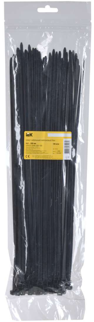 Хомут кабельный Хкн 4,8х350мм нейлон черный (100шт) IEK
