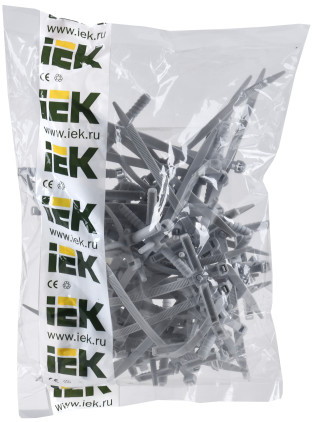 Хомут дюбельный ХД 7х150 серый (50шт/упак) IEK
