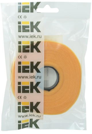 Хомут-липучка ХКл 16мм желтый (5м/ролл) IEK