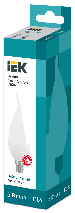 Лампа светодиодная CB35 свеча на ветру 5Вт 230В 4000К E14 IEK