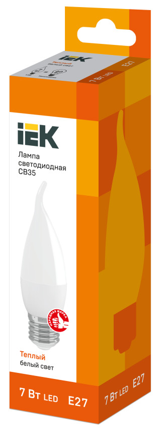 Лампа светодиодная CB35 свеча на ветру 7Вт 230В 3000К E27 IEK
