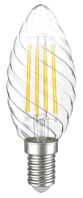 Лампа светодиодная CT35 свеча витая прозрачная 5Вт 230В 4000К E14 серия 360° IEK