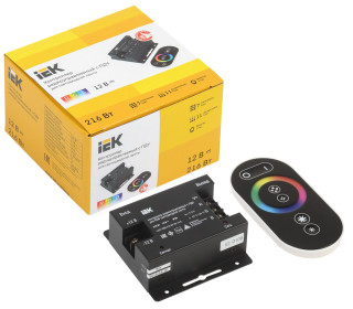 Контроллер с ПДУ радио RGB 3 канала 12В 6А 216Вт черный IEK