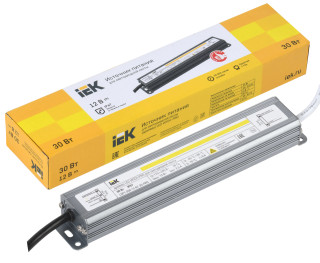 Драйвер LED ИПСН-PRO 30Вт 12В блок-шнуры IP67 IEK