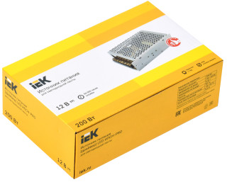 Драйвер LED ИПСН-PRO 200Вт 12В блок-клеммы IP20 IEK