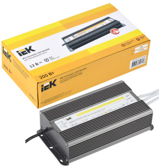 Драйвер LED ИПСН-PRO 200Вт 12В блок-шнуры IP67 IEK
