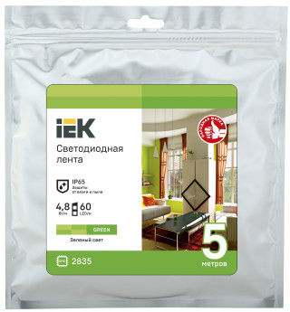 Лента светодиодная 5м LSR-2835G60-4,8-IP65-12В IEK