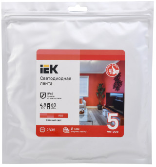 Лента светодиодная 5м LSR-2835R60-4,8-IP65-12В IEK