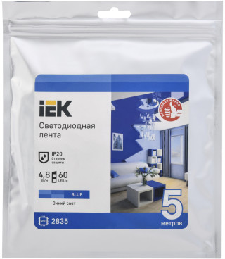 Лента светодиодная 5м LSR-2835B60-4,8-IP20-12В IEK