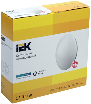 Светильник светодиодный ДПБ 1001 12Вт IP20 4000K круг белый IEK