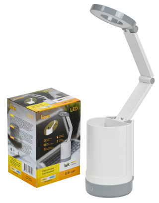 LIGHTING Светильник светодиодный настольный 2012 5Вт пантограф с карманом белый IEK