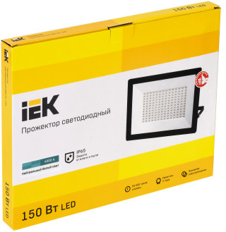 Прожектор светодиодный СДО 06-150 IP65 4000К черный IEK