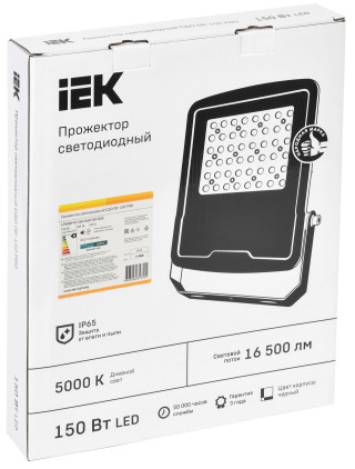 Прожектор светодиодный СДО 08-100 PRO 60град 5000К IP65 черный IEK