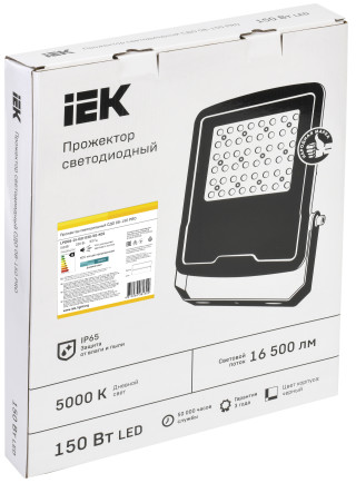 Прожектор светодиодный СДО 08-150 PRO 30град 5000К IP65 черный IEK