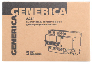 Дифференциальный автоматический выключатель АД14 4Р 25А 100мА GENERICA