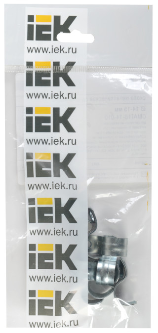Скоба металлическая однолапковая d14-15мм (10шт/упак) IEK